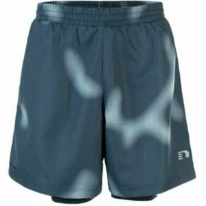 NEWLINE Herren Imotion Sport Shorts 2-Lagen - blau weiß marmoriert