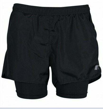 NEWLINE Damen 2-Lagen Sport Shorts - schwarz