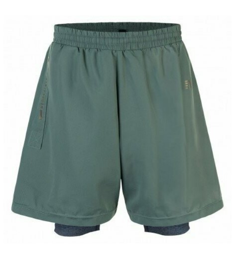 NEWLINE Herren Imotion Sport Shorts 2-Lagen - grün grau